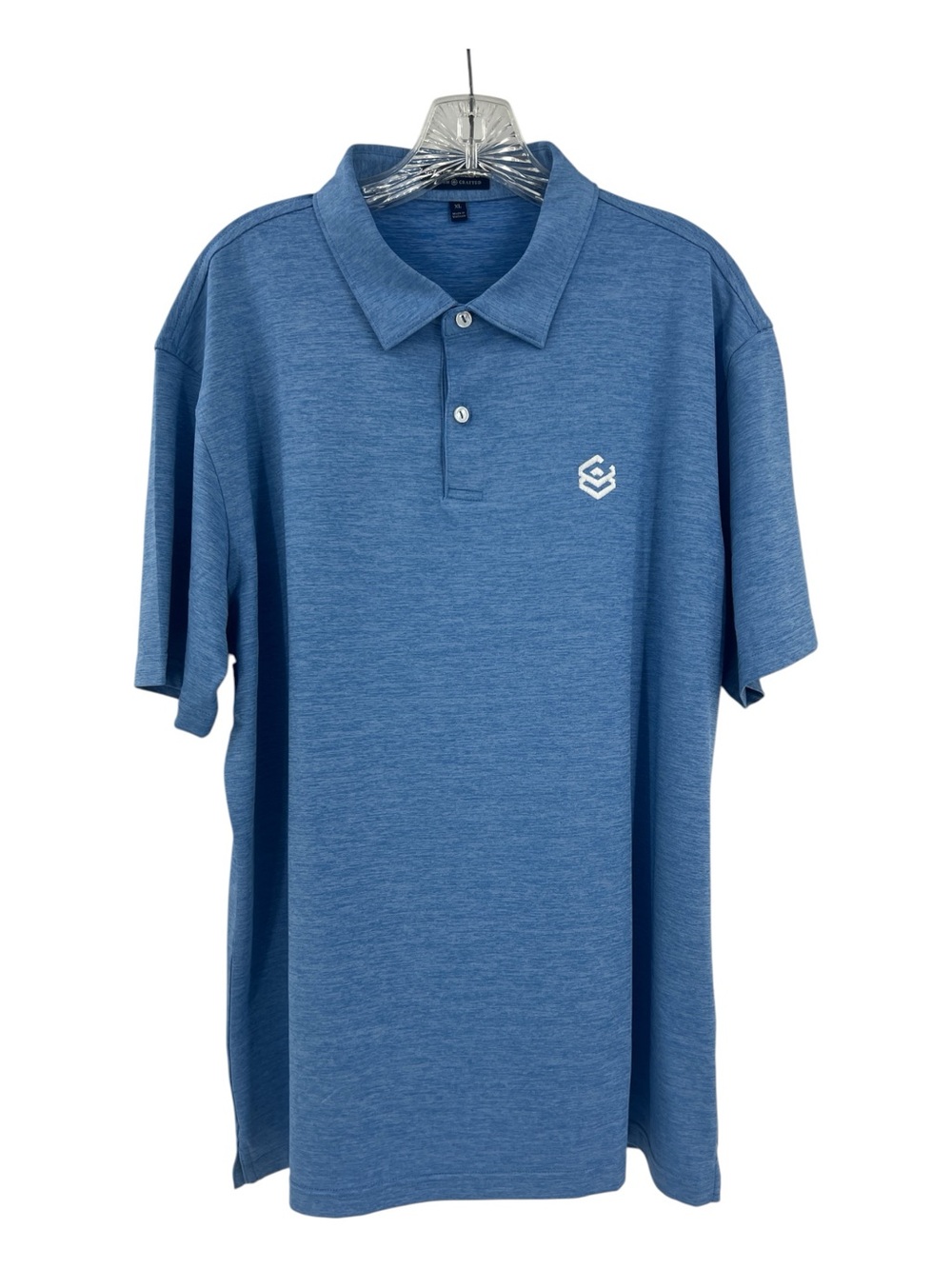 Peter Miller Crown Crafted Blue Lightweight Polo Golf Shirt SZ XL